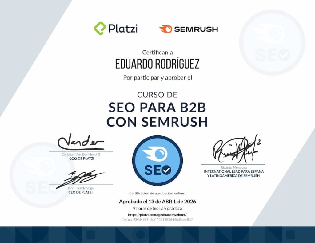 Diploploma de Semrush B2B